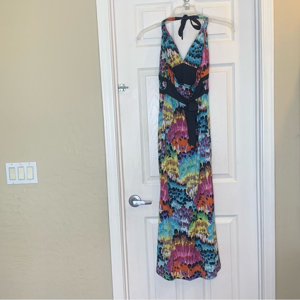 Catch My I Colorful Halter Maxi Dress Size Medium - Picture 2 of 8